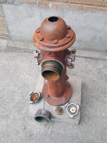 boca incendios hidrante preparado salida agua metal madera 70.5-83.5x24-40x40 (45eu)1u